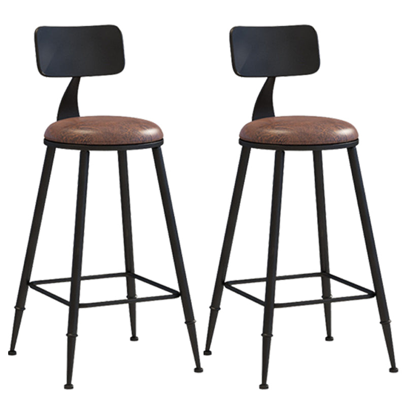 Industrial Style Barstool Indoor Metal 4 Legs Bar Stool for Coffee Shop 2 Piece Set Upholstered Counter Stool(26"H) Clearhalo 'Bar Furniture' 'Bar Stools' 'bar_stools' 'furn' 'furn_bar_stools' 'furniture_bar_stools' 'Kitchen & Dining Furniture' 'kitchen&dining_furn' 'kitchen' 'kitchen_furn' Furniture' 4290292