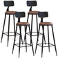 Industrial Style Barstool Indoor Metal 4 Legs Bar Stool for Coffee Shop 4 Piece Set Upholstered Bar Stool(30"H) Clearhalo 'Bar Furniture' 'Bar Stools' 'bar_stools' 'furn' 'furn_bar_stools' 'furniture_bar_stools' 'Kitchen & Dining Furniture' 'kitchen&dining_furn' 'kitchen' 'kitchen_furn' Furniture' 4290294