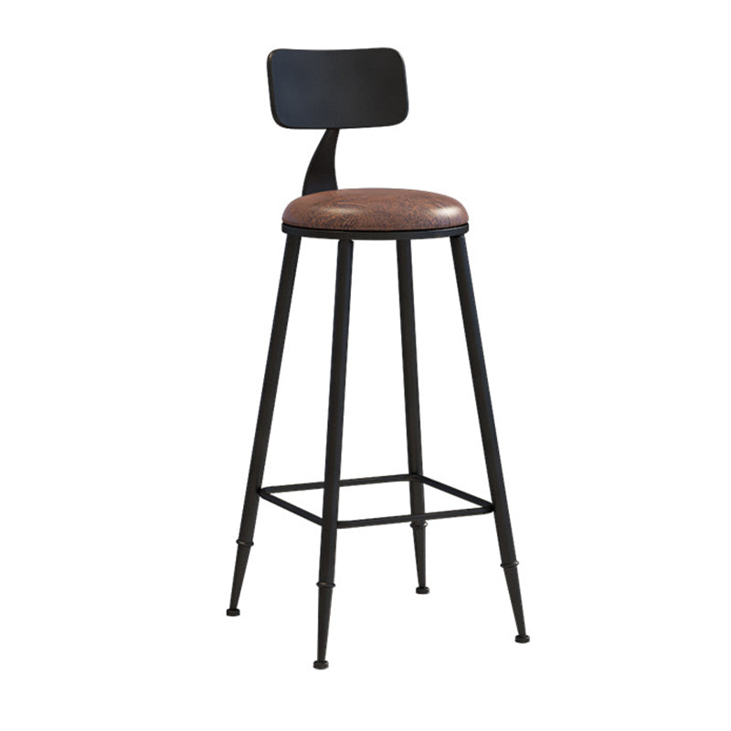 Industrial Style Barstool Indoor Metal 4 Legs Bar Stool for Coffee Shop 1 Piece Upholstered Bar Stool(30"H) Clearhalo 'Bar Furniture' 'Bar Stools' 'bar_stools' 'furn' 'furn_bar_stools' 'furniture_bar_stools' 'Kitchen & Dining Furniture' 'kitchen&dining_furn' 'kitchen' 'kitchen_furn' Furniture' 4290295