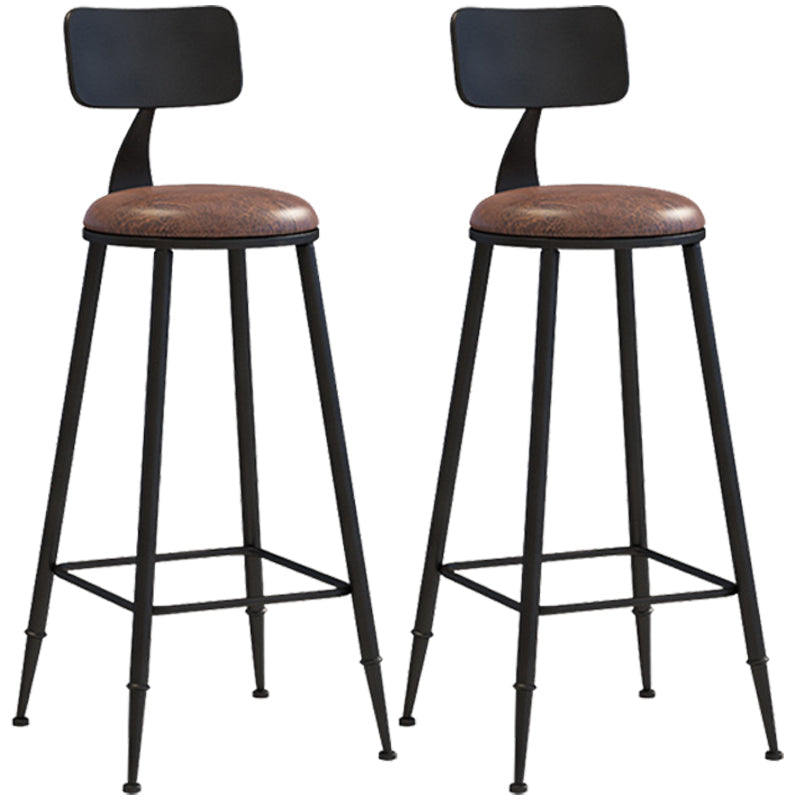 Industrial Style Barstool Indoor Metal 4 Legs Bar Stool for Coffee Shop 2 Piece Set Upholstered Bar Stool(30"H) Clearhalo 'Bar Furniture' 'Bar Stools' 'bar_stools' 'furn' 'furn_bar_stools' 'furniture_bar_stools' 'Kitchen & Dining Furniture' 'kitchen&dining_furn' 'kitchen' 'kitchen_furn' Furniture' 4290296