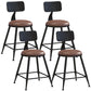 Industrial Style Barstool Indoor Metal 4 Legs Bar Stool for Coffee Shop 4 Piece Set Upholstered Short Stool(18"H) Clearhalo 'Bar Furniture' 'Bar Stools' 'bar_stools' 'furn' 'furn_bar_stools' 'furniture_bar_stools' 'Kitchen & Dining Furniture' 'kitchen&dining_furn' 'kitchen' 'kitchen_furn' Furniture' 4290300