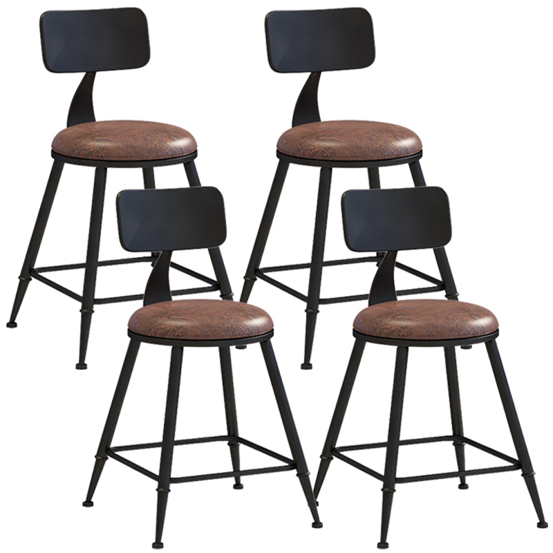 Industrial Style Barstool Indoor Metal 4 Legs Bar Stool for Coffee Shop 4 Piece Set Upholstered Short Stool(18"H) Clearhalo 'Bar Furniture' 'Bar Stools' 'bar_stools' 'furn' 'furn_bar_stools' 'furniture_bar_stools' 'Kitchen & Dining Furniture' 'kitchen&dining_furn' 'kitchen' 'kitchen_furn' Furniture' 4290300