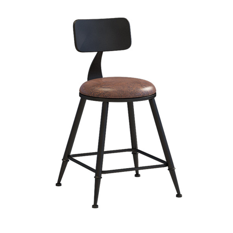 Industrial Style Barstool Indoor Metal 4 Legs Bar Stool for Coffee Shop 1 Piece Upholstered Short Stool(18"H) Clearhalo 'Bar Furniture' 'Bar Stools' 'bar_stools' 'furn' 'furn_bar_stools' 'furniture_bar_stools' 'Kitchen & Dining Furniture' 'kitchen&dining_furn' 'kitchen' 'kitchen_furn' Furniture' 4290301