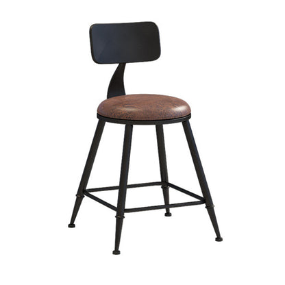 Industrial Style Barstool Indoor Metal 4 Legs Bar Stool for Coffee Shop 1 Piece Upholstered Short Stool(18"H) Clearhalo 'Bar Furniture' 'Bar Stools' 'bar_stools' 'furn' 'furn_bar_stools' 'furniture_bar_stools' 'Kitchen & Dining Furniture' 'kitchen&dining_furn' 'kitchen' 'kitchen_furn' Furniture' 4290301