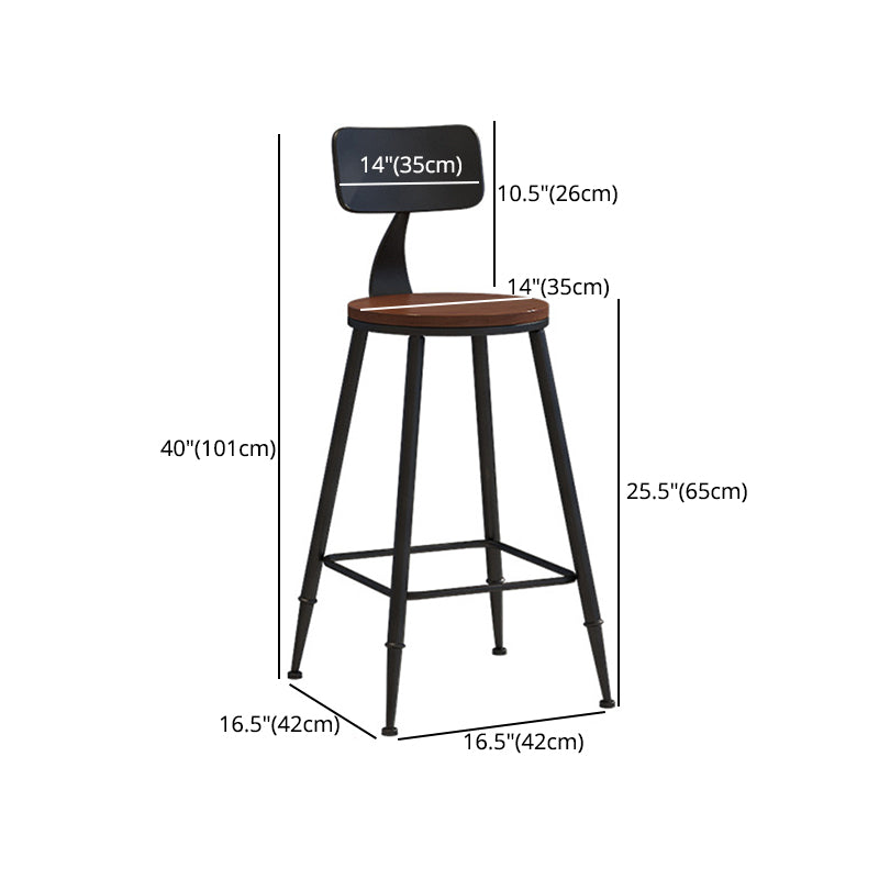 Industrial Style Barstool Indoor Metal 4 Legs Bar Stool for Coffee Shop Clearhalo 'Bar Furniture' 'Bar Stools' 'bar_stools' 'furn' 'furn_bar_stools' 'furniture_bar_stools' 'Kitchen & Dining Furniture' 'kitchen&dining_furn' 'kitchen' 'kitchen_furn' Furniture' 4290304