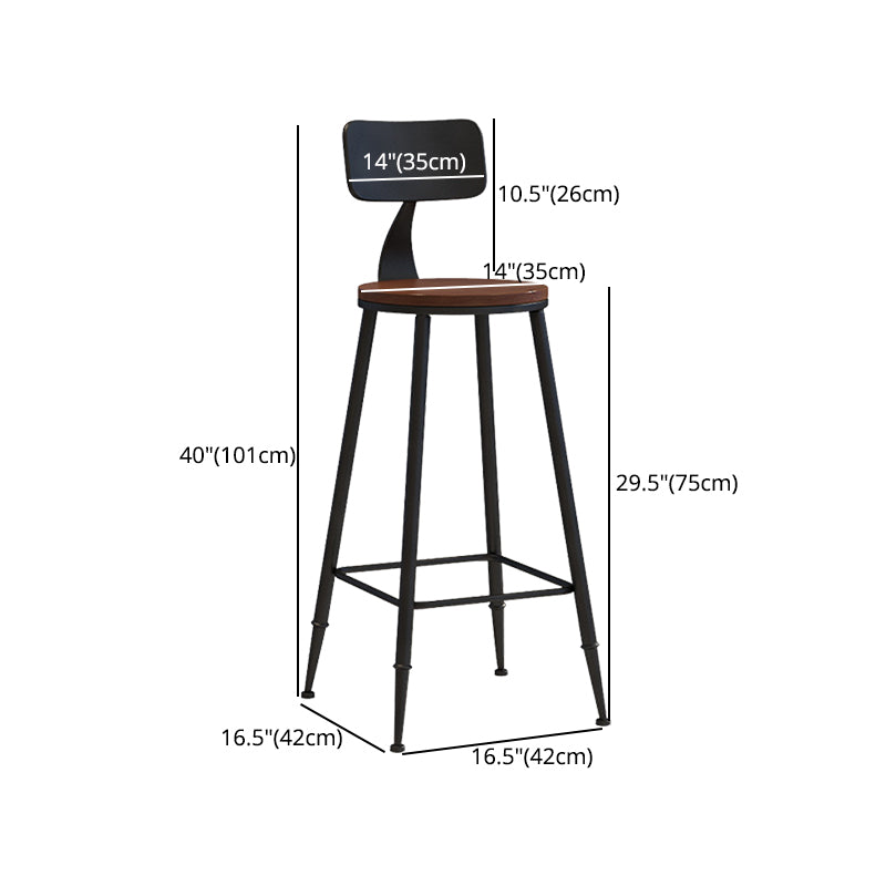 Industrial Style Barstool Indoor Metal 4 Legs Bar Stool for Coffee Shop Clearhalo 'Bar Furniture' 'Bar Stools' 'bar_stools' 'furn' 'furn_bar_stools' 'furniture_bar_stools' 'Kitchen & Dining Furniture' 'kitchen&dining_furn' 'kitchen' 'kitchen_furn' Furniture' 4290305