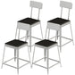 Nordic Style Barstool Indoor Metal 4 Legs Bar Stool for Coffee Shop Silver 4 Piece Set Short Stool(18"H) Clearhalo 'Bar Furniture' 'Bar Stools' 'bar_stools' 'furn' 'furn_bar_stools' 'furniture_bar_stools' 'Kitchen & Dining Furniture' 'kitchen&dining_furn' 'kitchen' 'kitchen_furn' Furniture' 4290310