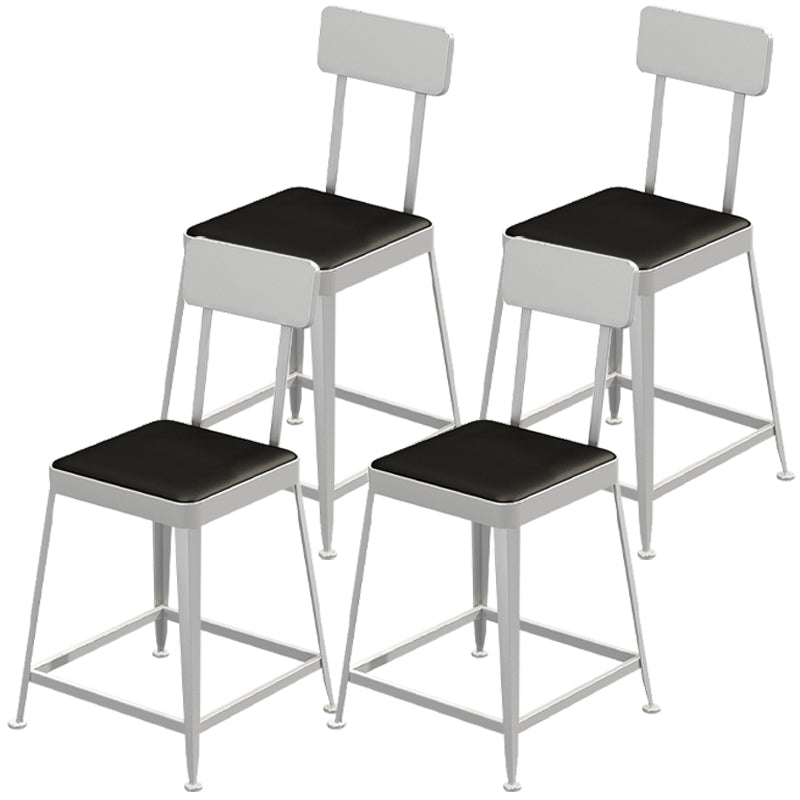 Nordic Style Barstool Indoor Metal 4 Legs Bar Stool for Coffee Shop Silver 4 Piece Set Short Stool(18"H) Clearhalo 'Bar Furniture' 'Bar Stools' 'bar_stools' 'furn' 'furn_bar_stools' 'furniture_bar_stools' 'Kitchen & Dining Furniture' 'kitchen&dining_furn' 'kitchen' 'kitchen_furn' Furniture' 4290310