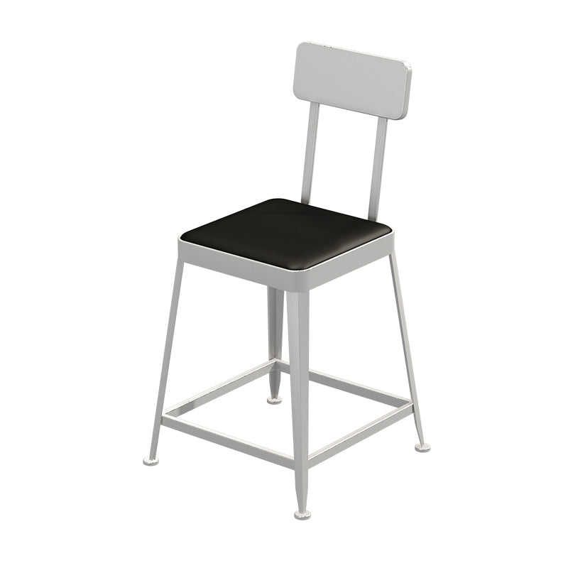 Nordic Style Barstool Indoor Metal 4 Legs Bar Stool for Coffee Shop Silver 1 Piece Short Stool(18"H) Clearhalo 'Bar Furniture' 'Bar Stools' 'bar_stools' 'furn' 'furn_bar_stools' 'furniture_bar_stools' 'Kitchen & Dining Furniture' 'kitchen&dining_furn' 'kitchen' 'kitchen_furn' Furniture' 4290311