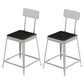 Nordic Style Barstool Indoor Metal 4 Legs Bar Stool for Coffee Shop Silver 2 Piece Set Short Stool(18"H) Clearhalo 'Bar Furniture' 'Bar Stools' 'bar_stools' 'furn' 'furn_bar_stools' 'furniture_bar_stools' 'Kitchen & Dining Furniture' 'kitchen&dining_furn' 'kitchen' 'kitchen_furn' Furniture' 4290314