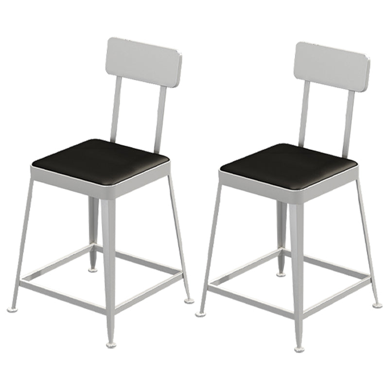 Nordic Style Barstool Indoor Metal 4 Legs Bar Stool for Coffee Shop Silver 2 Piece Set Short Stool(18"H) Clearhalo 'Bar Furniture' 'Bar Stools' 'bar_stools' 'furn' 'furn_bar_stools' 'furniture_bar_stools' 'Kitchen & Dining Furniture' 'kitchen&dining_furn' 'kitchen' 'kitchen_furn' Furniture' 4290314