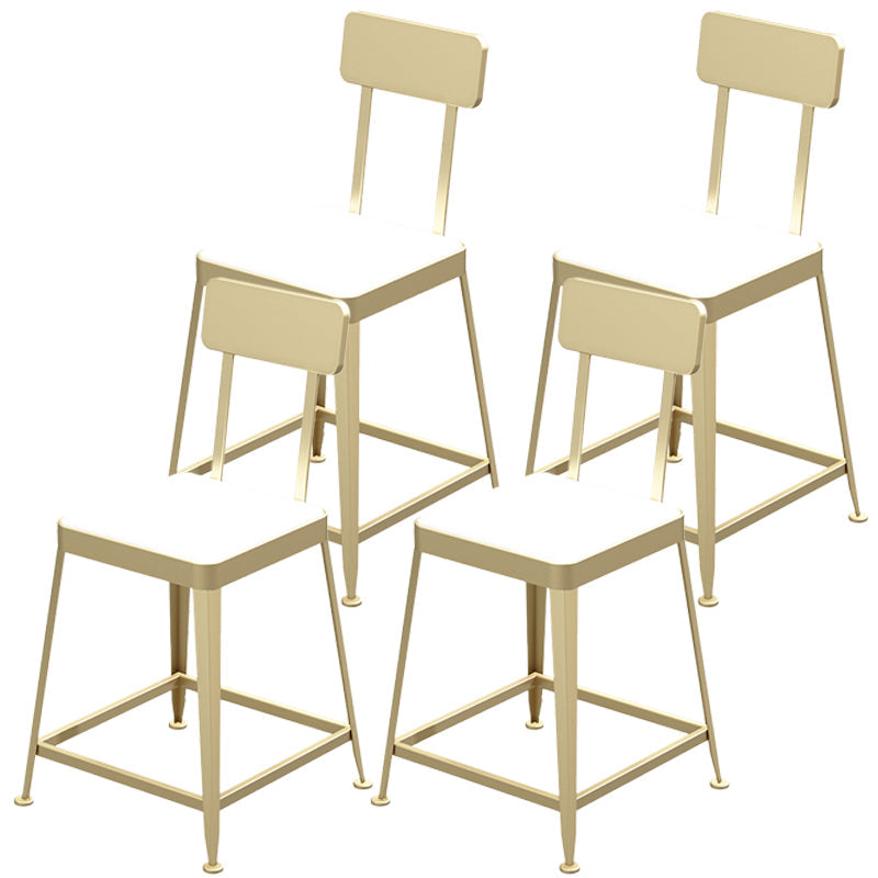Nordic Style Barstool Indoor Metal 4 Legs Bar Stool for Coffee Shop Gold 4 Piece Set Short Stool(18"H) Clearhalo 'Bar Furniture' 'Bar Stools' 'bar_stools' 'furn' 'furn_bar_stools' 'furniture_bar_stools' 'Kitchen & Dining Furniture' 'kitchen&dining_furn' 'kitchen' 'kitchen_furn' Furniture' 4290316