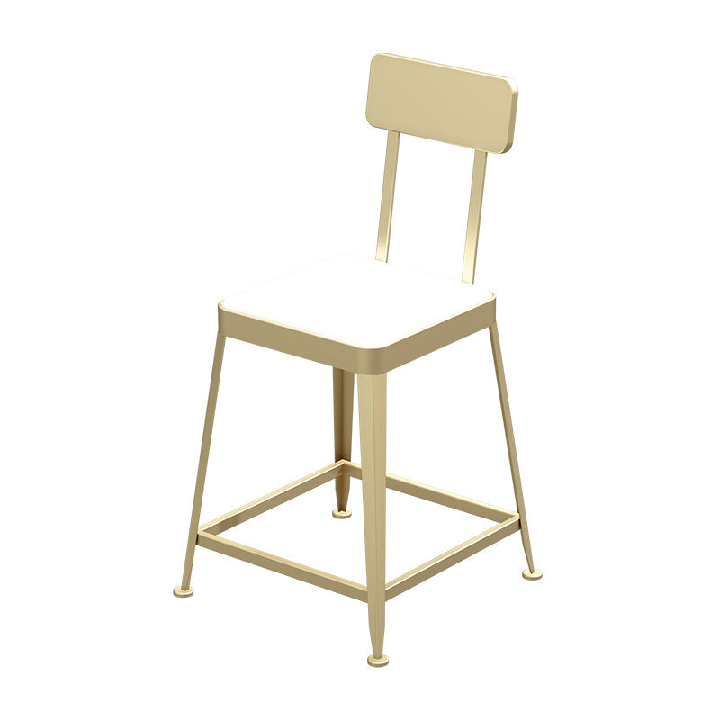 Nordic Style Barstool Indoor Metal 4 Legs Bar Stool for Coffee Shop Gold 1 Piece Short Stool(18"H) Clearhalo 'Bar Furniture' 'Bar Stools' 'bar_stools' 'furn' 'furn_bar_stools' 'furniture_bar_stools' 'Kitchen & Dining Furniture' 'kitchen&dining_furn' 'kitchen' 'kitchen_furn' Furniture' 4290317