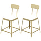 Nordic Style Barstool Indoor Metal 4 Legs Bar Stool for Coffee Shop Gold 2 Piece Set Short Stool(18"H) Clearhalo 'Bar Furniture' 'Bar Stools' 'bar_stools' 'furn' 'furn_bar_stools' 'furniture_bar_stools' 'Kitchen & Dining Furniture' 'kitchen&dining_furn' 'kitchen' 'kitchen_furn' Furniture' 4290320