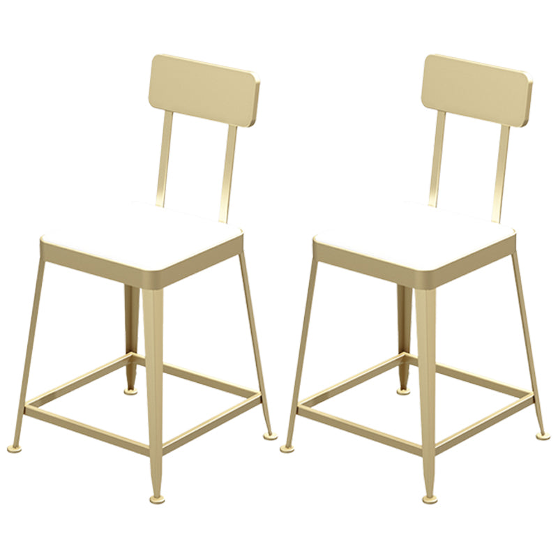 Nordic Style Barstool Indoor Metal 4 Legs Bar Stool for Coffee Shop Gold 2 Piece Set Short Stool(18"H) Clearhalo 'Bar Furniture' 'Bar Stools' 'bar_stools' 'furn' 'furn_bar_stools' 'furniture_bar_stools' 'Kitchen & Dining Furniture' 'kitchen&dining_furn' 'kitchen' 'kitchen_furn' Furniture' 4290320