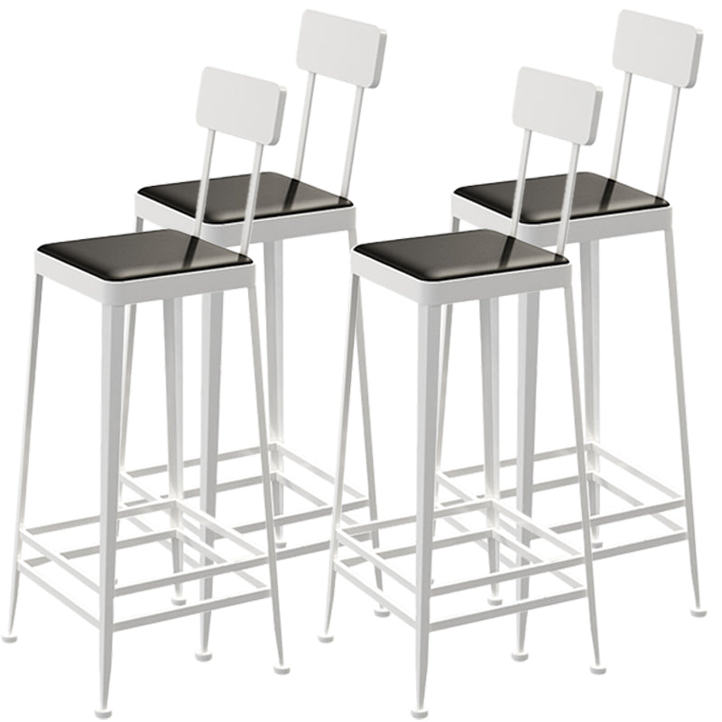 Nordic Style Barstool Indoor Metal 4 Legs Bar Stool for Coffee Shop White 4 Piece Set Bar Stool(30"H) Clearhalo 'Bar Furniture' 'Bar Stools' 'bar_stools' 'furn' 'furn_bar_stools' 'furniture_bar_stools' 'Kitchen & Dining Furniture' 'kitchen&dining_furn' 'kitchen' 'kitchen_furn' Furniture' 4290321
