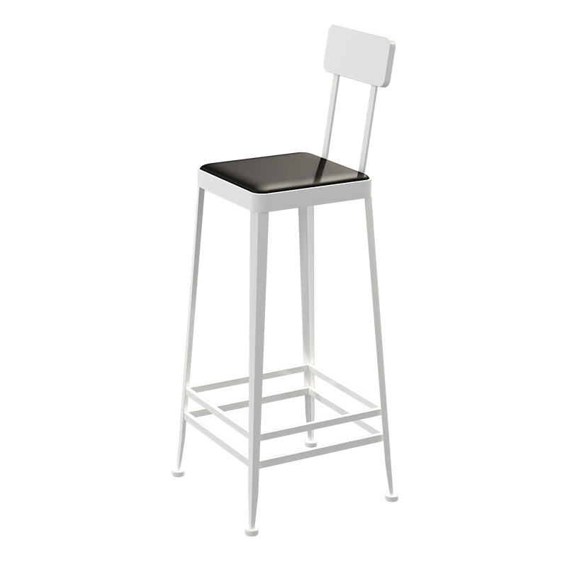 Nordic Style Barstool Indoor Metal 4 Legs Bar Stool for Coffee Shop White 1 Piece Bar Stool(30"H) Clearhalo 'Bar Furniture' 'Bar Stools' 'bar_stools' 'furn' 'furn_bar_stools' 'furniture_bar_stools' 'Kitchen & Dining Furniture' 'kitchen&dining_furn' 'kitchen' 'kitchen_furn' Furniture' 4290323
