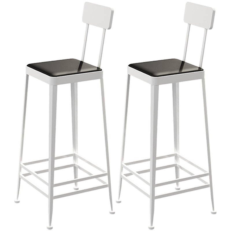 Nordic Style Barstool Indoor Metal 4 Legs Bar Stool for Coffee Shop White 2 Piece Set Bar Stool(30"H) Clearhalo 'Bar Furniture' 'Bar Stools' 'bar_stools' 'furn' 'furn_bar_stools' 'furniture_bar_stools' 'Kitchen & Dining Furniture' 'kitchen&dining_furn' 'kitchen' 'kitchen_furn' Furniture' 4290326