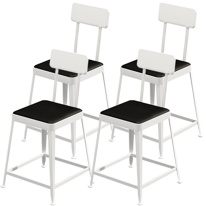 Nordic Style Barstool Indoor Metal 4 Legs Bar Stool for Coffee Shop White 4 Piece Set Short Stool(18"H) Clearhalo 'Bar Furniture' 'Bar Stools' 'bar_stools' 'furn' 'furn_bar_stools' 'furniture_bar_stools' 'Kitchen & Dining Furniture' 'kitchen&dining_furn' 'kitchen' 'kitchen_furn' Furniture' 4290327