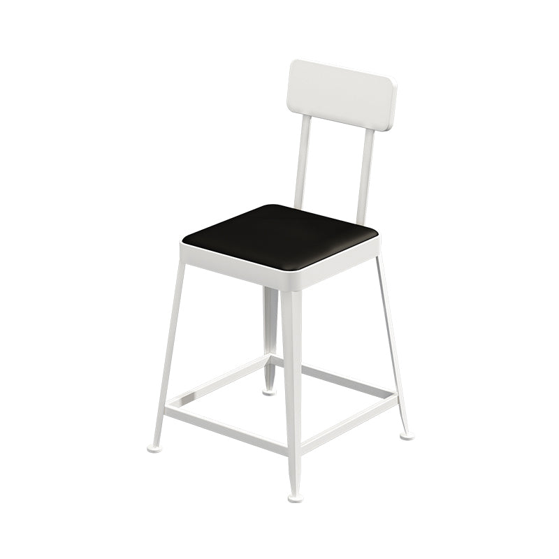 Nordic Style Barstool Indoor Metal 4 Legs Bar Stool for Coffee Shop White 1 Piece Short Stool(18"H) Clearhalo 'Bar Furniture' 'Bar Stools' 'bar_stools' 'furn' 'furn_bar_stools' 'furniture_bar_stools' 'Kitchen & Dining Furniture' 'kitchen&dining_furn' 'kitchen' 'kitchen_furn' Furniture' 4290328
