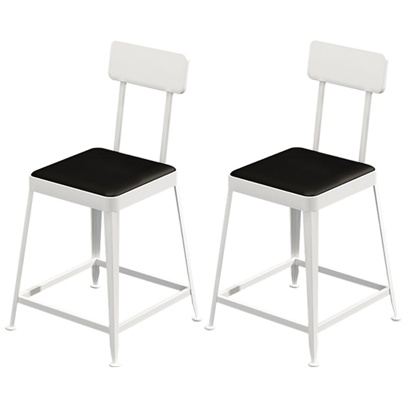 Nordic Style Barstool Indoor Metal 4 Legs Bar Stool for Coffee Shop White 2 Piece Set Short Stool(18"H) Clearhalo 'Bar Furniture' 'Bar Stools' 'bar_stools' 'furn' 'furn_bar_stools' 'furniture_bar_stools' 'Kitchen & Dining Furniture' 'kitchen&dining_furn' 'kitchen' 'kitchen_furn' Furniture' 4290329