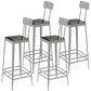 Nordic Style Barstool Indoor Metal 4 Legs Bar Stool for Coffee Shop Silver 4 Piece Set Bar Stool(30"H) Clearhalo 'Bar Furniture' 'Bar Stools' 'bar_stools' 'furn' 'furn_bar_stools' 'furniture_bar_stools' 'Kitchen & Dining Furniture' 'kitchen&dining_furn' 'kitchen' 'kitchen_furn' Furniture' 4290330