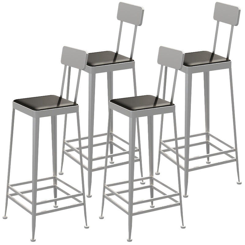 Nordic Style Barstool Indoor Metal 4 Legs Bar Stool for Coffee Shop Silver 4 Piece Set Bar Stool(30"H) Clearhalo 'Bar Furniture' 'Bar Stools' 'bar_stools' 'furn' 'furn_bar_stools' 'furniture_bar_stools' 'Kitchen & Dining Furniture' 'kitchen&dining_furn' 'kitchen' 'kitchen_furn' Furniture' 4290330