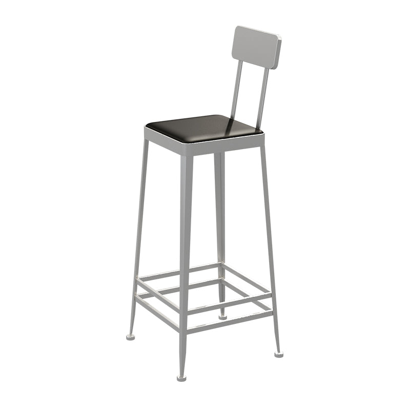 Nordic Style Barstool Indoor Metal 4 Legs Bar Stool for Coffee Shop Silver 1 Piece Bar Stool(30"H) Clearhalo 'Bar Furniture' 'Bar Stools' 'bar_stools' 'furn' 'furn_bar_stools' 'furniture_bar_stools' 'Kitchen & Dining Furniture' 'kitchen&dining_furn' 'kitchen' 'kitchen_furn' Furniture' 4290331