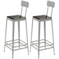 Nordic Style Barstool Indoor Metal 4 Legs Bar Stool for Coffee Shop Silver 2 Piece Set Bar Stool(30"H) Clearhalo 'Bar Furniture' 'Bar Stools' 'bar_stools' 'furn' 'furn_bar_stools' 'furniture_bar_stools' 'Kitchen & Dining Furniture' 'kitchen&dining_furn' 'kitchen' 'kitchen_furn' Furniture' 4290332
