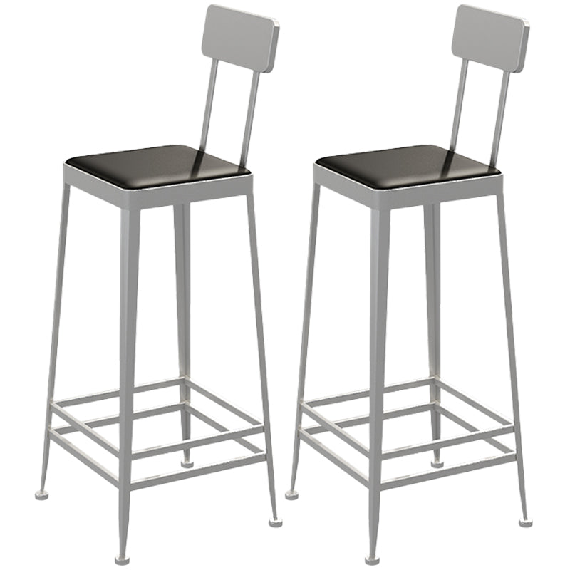 Nordic Style Barstool Indoor Metal 4 Legs Bar Stool for Coffee Shop Silver 2 Piece Set Bar Stool(30"H) Clearhalo 'Bar Furniture' 'Bar Stools' 'bar_stools' 'furn' 'furn_bar_stools' 'furniture_bar_stools' 'Kitchen & Dining Furniture' 'kitchen&dining_furn' 'kitchen' 'kitchen_furn' Furniture' 4290332