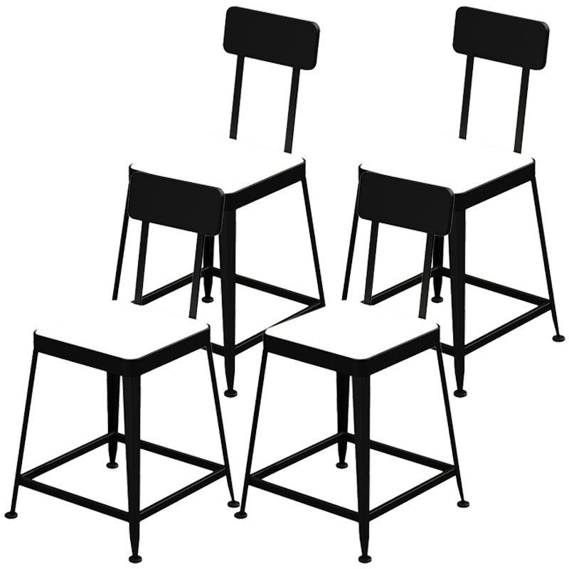 Nordic Style Barstool Indoor Metal 4 Legs Bar Stool for Coffee Shop Black 4 Piece Set Short Stool(18"H) Clearhalo 'Bar Furniture' 'Bar Stools' 'bar_stools' 'furn' 'furn_bar_stools' 'furniture_bar_stools' 'Kitchen & Dining Furniture' 'kitchen&dining_furn' 'kitchen' 'kitchen_furn' Furniture' 4290333