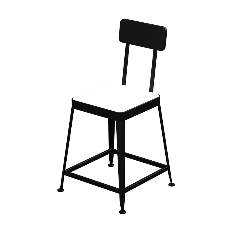 Nordic Style Barstool Indoor Metal 4 Legs Bar Stool for Coffee Shop Black 1 Piece Short Stool(18"H) Clearhalo 'Bar Furniture' 'Bar Stools' 'bar_stools' 'furn' 'furn_bar_stools' 'furniture_bar_stools' 'Kitchen & Dining Furniture' 'kitchen&dining_furn' 'kitchen' 'kitchen_furn' Furniture' 4290334