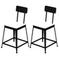 Nordic Style Barstool Indoor Metal 4 Legs Bar Stool for Coffee Shop Black 2 Piece Set Short Stool(18"H) Clearhalo 'Bar Furniture' 'Bar Stools' 'bar_stools' 'furn' 'furn_bar_stools' 'furniture_bar_stools' 'Kitchen & Dining Furniture' 'kitchen&dining_furn' 'kitchen' 'kitchen_furn' Furniture' 4290335