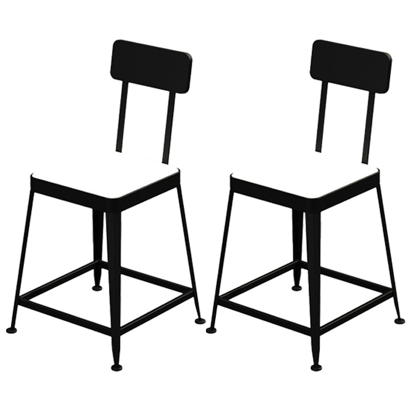Nordic Style Barstool Indoor Metal 4 Legs Bar Stool for Coffee Shop Black 2 Piece Set Short Stool(18"H) Clearhalo 'Bar Furniture' 'Bar Stools' 'bar_stools' 'furn' 'furn_bar_stools' 'furniture_bar_stools' 'Kitchen & Dining Furniture' 'kitchen&dining_furn' 'kitchen' 'kitchen_furn' Furniture' 4290335