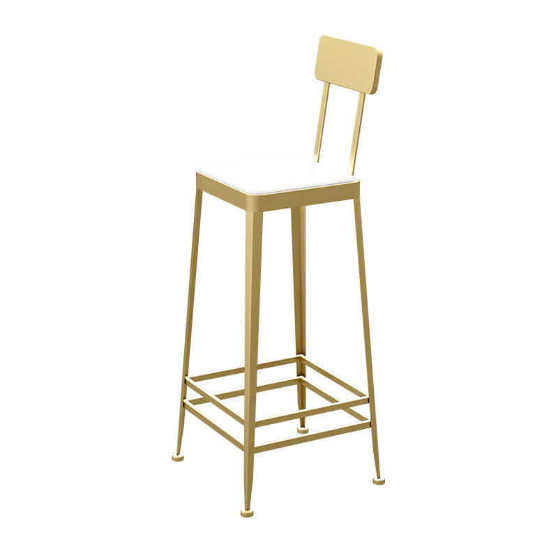 Nordic Style Barstool Indoor Metal 4 Legs Bar Stool for Coffee Shop Gold 1 Piece Bar Stool(30"H) Clearhalo 'Bar Furniture' 'Bar Stools' 'bar_stools' 'furn' 'furn_bar_stools' 'furniture_bar_stools' 'Kitchen & Dining Furniture' 'kitchen&dining_furn' 'kitchen' 'kitchen_furn' Furniture' 4290337