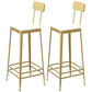 Nordic Style Barstool Indoor Metal 4 Legs Bar Stool for Coffee Shop Gold 2 Piece Set Bar Stool(30"H) Clearhalo 'Bar Furniture' 'Bar Stools' 'bar_stools' 'furn' 'furn_bar_stools' 'furniture_bar_stools' 'Kitchen & Dining Furniture' 'kitchen&dining_furn' 'kitchen' 'kitchen_furn' Furniture' 4290338