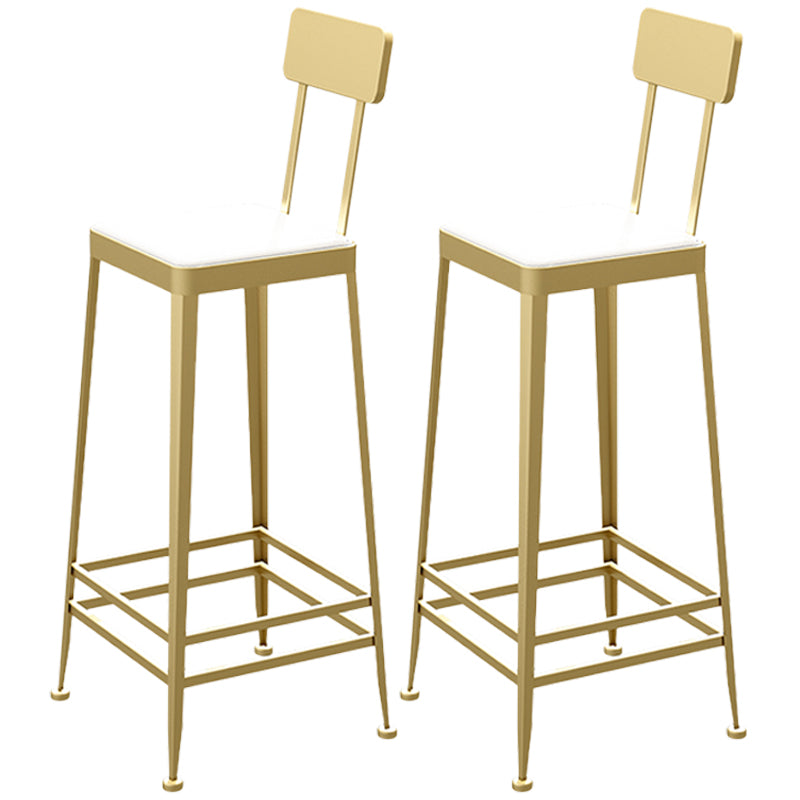 Nordic Style Barstool Indoor Metal 4 Legs Bar Stool for Coffee Shop Gold 2 Piece Set Bar Stool(30"H) Clearhalo 'Bar Furniture' 'Bar Stools' 'bar_stools' 'furn' 'furn_bar_stools' 'furniture_bar_stools' 'Kitchen & Dining Furniture' 'kitchen&dining_furn' 'kitchen' 'kitchen_furn' Furniture' 4290338