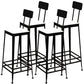 Nordic Style Barstool Indoor Metal 4 Legs Bar Stool for Coffee Shop Black 4 Piece Set Bar Stool(30"H) Clearhalo 'Bar Furniture' 'Bar Stools' 'bar_stools' 'furn' 'furn_bar_stools' 'furniture_bar_stools' 'Kitchen & Dining Furniture' 'kitchen&dining_furn' 'kitchen' 'kitchen_furn' Furniture' 4290339