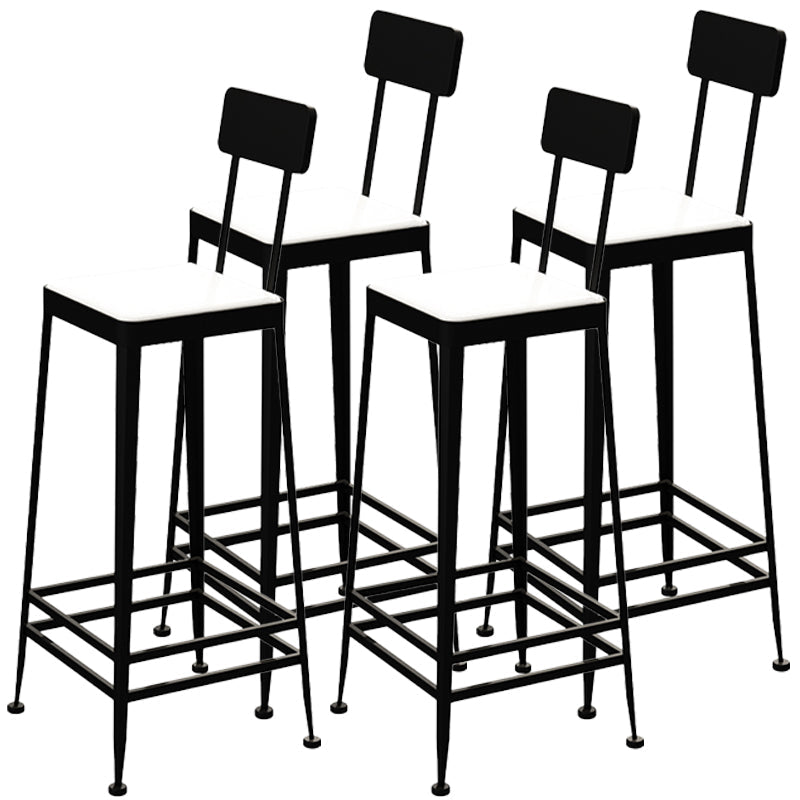 Nordic Style Barstool Indoor Metal 4 Legs Bar Stool for Coffee Shop Black 4 Piece Set Bar Stool(30"H) Clearhalo 'Bar Furniture' 'Bar Stools' 'bar_stools' 'furn' 'furn_bar_stools' 'furniture_bar_stools' 'Kitchen & Dining Furniture' 'kitchen&dining_furn' 'kitchen' 'kitchen_furn' Furniture' 4290339