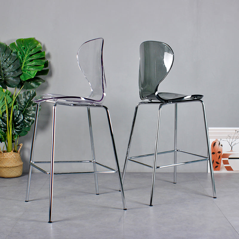 28-inch Height Barstool Modern Indoor Transparent Plastic Bar Stool Clearhalo 'Bar Furniture' 'Bar Stools' 'bar_stools' 'furn' 'furn_bar_stools' 'furniture_bar_stools' 'Kitchen & Dining Furniture' 'kitchen&dining_furn' 'kitchen' 'kitchen_furn' Furniture' 4290344