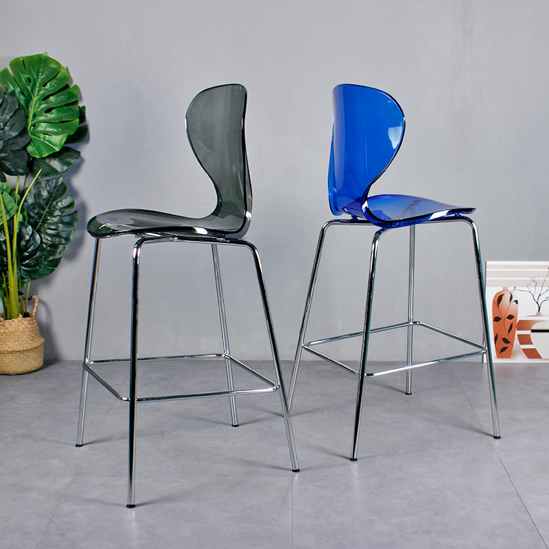 28-inch Height Barstool Modern Indoor Transparent Plastic Bar Stool Clearhalo 'Bar Furniture' 'Bar Stools' 'bar_stools' 'furn' 'furn_bar_stools' 'furniture_bar_stools' 'Kitchen & Dining Furniture' 'kitchen&dining_furn' 'kitchen' 'kitchen_furn' Furniture' 4290348