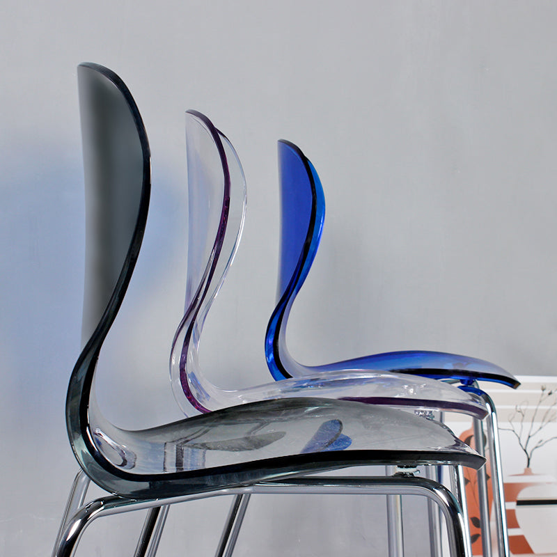 28-inch Height Barstool Modern Indoor Transparent Plastic Bar Stool Clearhalo 'Bar Furniture' 'Bar Stools' 'bar_stools' 'furn' 'furn_bar_stools' 'furniture_bar_stools' 'Kitchen & Dining Furniture' 'kitchen&dining_furn' 'kitchen' 'kitchen_furn' Furniture' 4290350