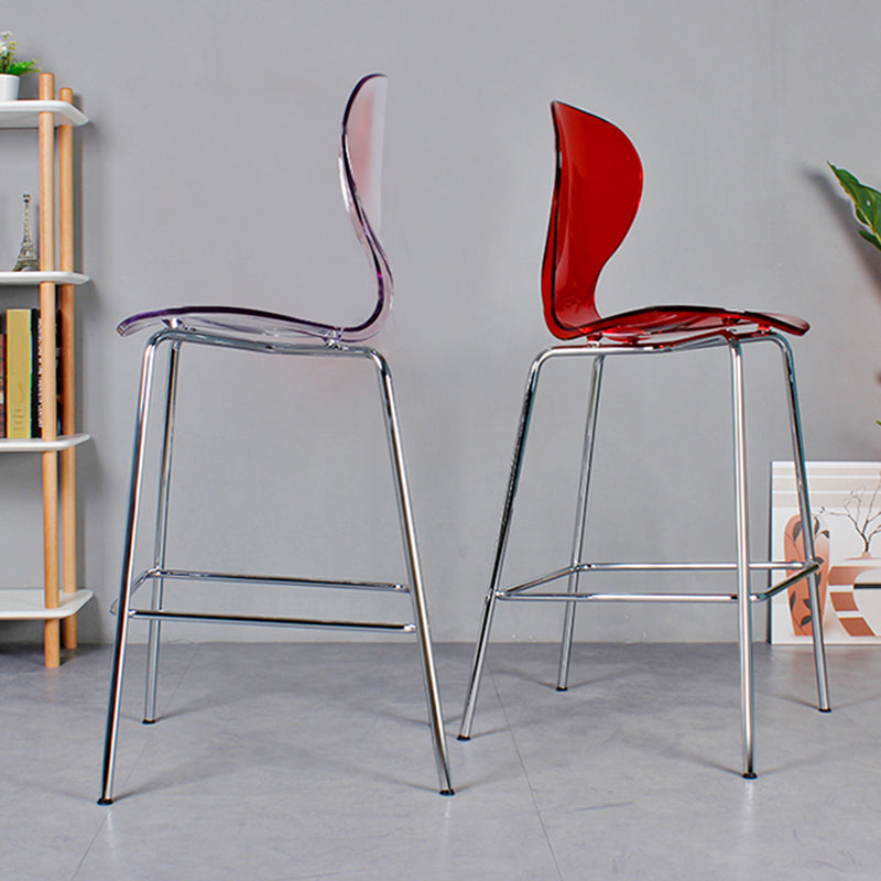 28-inch Height Barstool Modern Indoor Transparent Plastic Bar Stool Clearhalo 'Bar Furniture' 'Bar Stools' 'bar_stools' 'furn' 'furn_bar_stools' 'furniture_bar_stools' 'Kitchen & Dining Furniture' 'kitchen&dining_furn' 'kitchen' 'kitchen_furn' Furniture' 4290356
