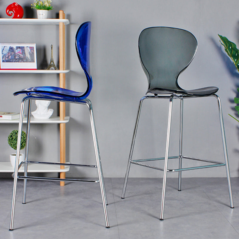 28-inch Height Barstool Modern Indoor Transparent Plastic Bar Stool Clearhalo 'Bar Furniture' 'Bar Stools' 'bar_stools' 'furn' 'furn_bar_stools' 'furniture_bar_stools' 'Kitchen & Dining Furniture' 'kitchen&dining_furn' 'kitchen' 'kitchen_furn' Furniture' 4290358