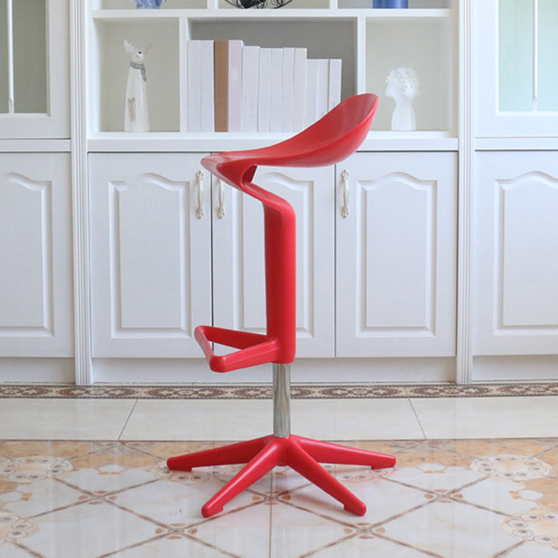 Indoor Modern Plastic Barstool Rotating Lifting Colorful Bar Stool Red 1 Piece Clearhalo 'Bar Furniture' 'Bar Stools' 'bar_stools' 'furn' 'furn_bar_stools' 'furniture_bar_stools' 'Kitchen & Dining Furniture' 'kitchen&dining_furn' 'kitchen' 'kitchen_furn' Furniture' 4290368