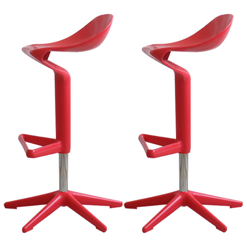 Indoor Modern Plastic Barstool Rotating Lifting Colorful Bar Stool Red 2 Piece Set Clearhalo 'Bar Furniture' 'Bar Stools' 'bar_stools' 'furn' 'furn_bar_stools' 'furniture_bar_stools' 'Kitchen & Dining Furniture' 'kitchen&dining_furn' 'kitchen' 'kitchen_furn' Furniture' 4290369