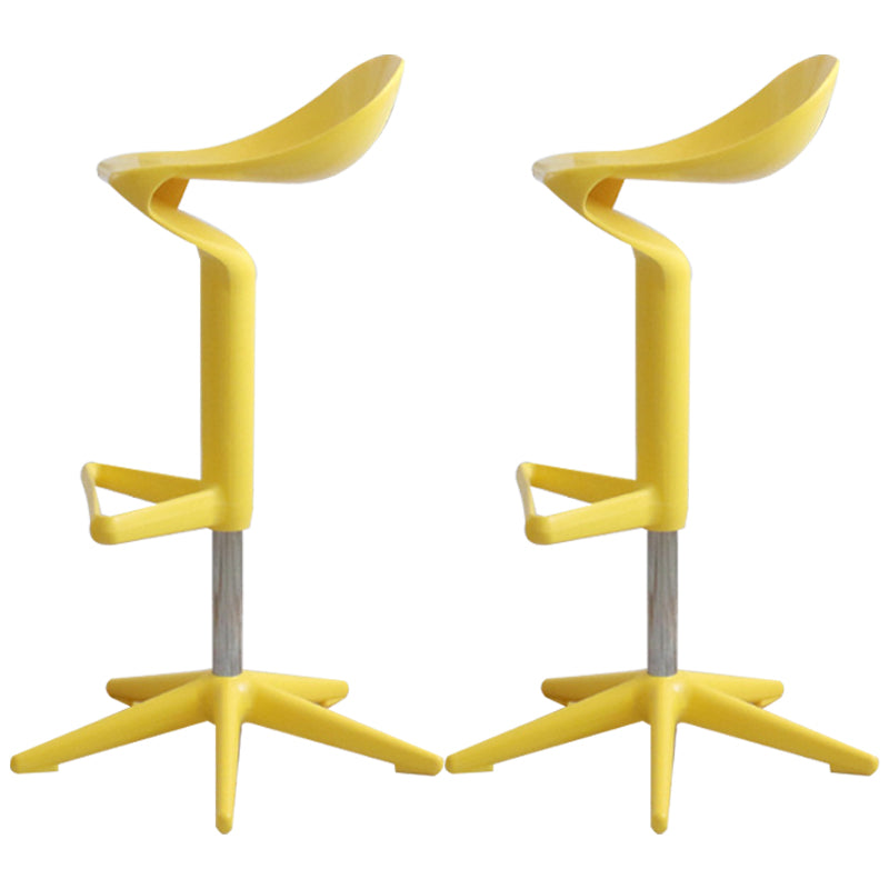 Indoor Modern Plastic Barstool Rotating Lifting Colorful Bar Stool Yellow 2 Piece Set Clearhalo 'Bar Furniture' 'Bar Stools' 'bar_stools' 'furn' 'furn_bar_stools' 'furniture_bar_stools' 'Kitchen & Dining Furniture' 'kitchen&dining_furn' 'kitchen' 'kitchen_furn' Furniture' 4290382