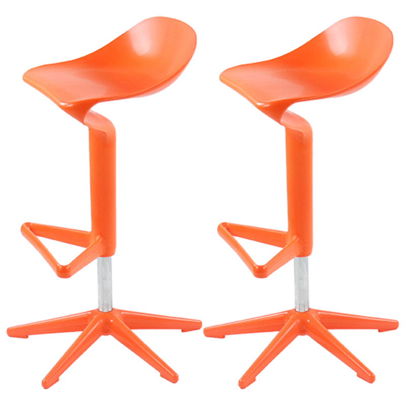 Indoor Modern Plastic Barstool Rotating Lifting Colorful Bar Stool Orange 2 Piece Set Clearhalo 'Bar Furniture' 'Bar Stools' 'bar_stools' 'furn' 'furn_bar_stools' 'furniture_bar_stools' 'Kitchen & Dining Furniture' 'kitchen&dining_furn' 'kitchen' 'kitchen_furn' Furniture' 4290389