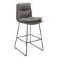 Modern Backrest Armless Counter Stool Steel Cafe Bar Stool with Leather Cushion Dark Gray 1 Piece Clearhalo 'Bar Furniture' 'Bar Stools' 'bar_stools' 'furn' 'furn_bar_stools' 'furniture_bar_stools' 'Kitchen & Dining Furniture' 'kitchen&dining_furn' 'kitchen' 'kitchen_furn' Furniture' 4290399