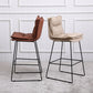 Modern Backrest Armless Counter Stool Steel Cafe Bar Stool with Leather Cushion Clearhalo 'Bar Furniture' 'Bar Stools' 'bar_stools' 'furn' 'furn_bar_stools' 'furniture_bar_stools' 'Kitchen & Dining Furniture' 'kitchen&dining_furn' 'kitchen' 'kitchen_furn' Furniture' 4290409